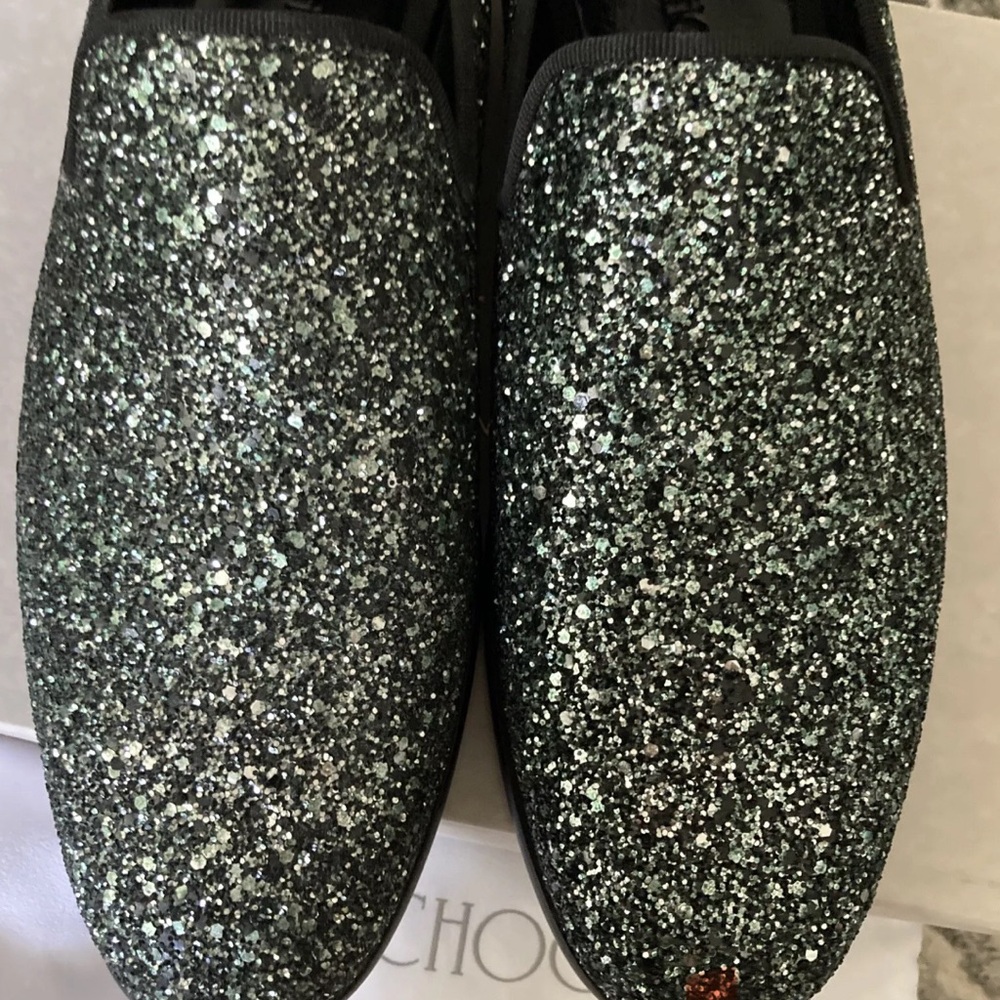 Jimmy Choo Marlo IDF 173 Dusk Blue Mix Might night Coarse Gutter Fabric EU 41.5
